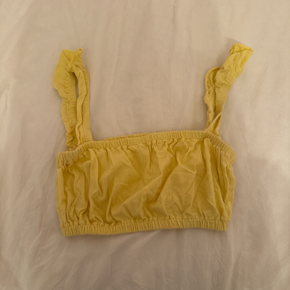 Yellow Ruffled Crop Top